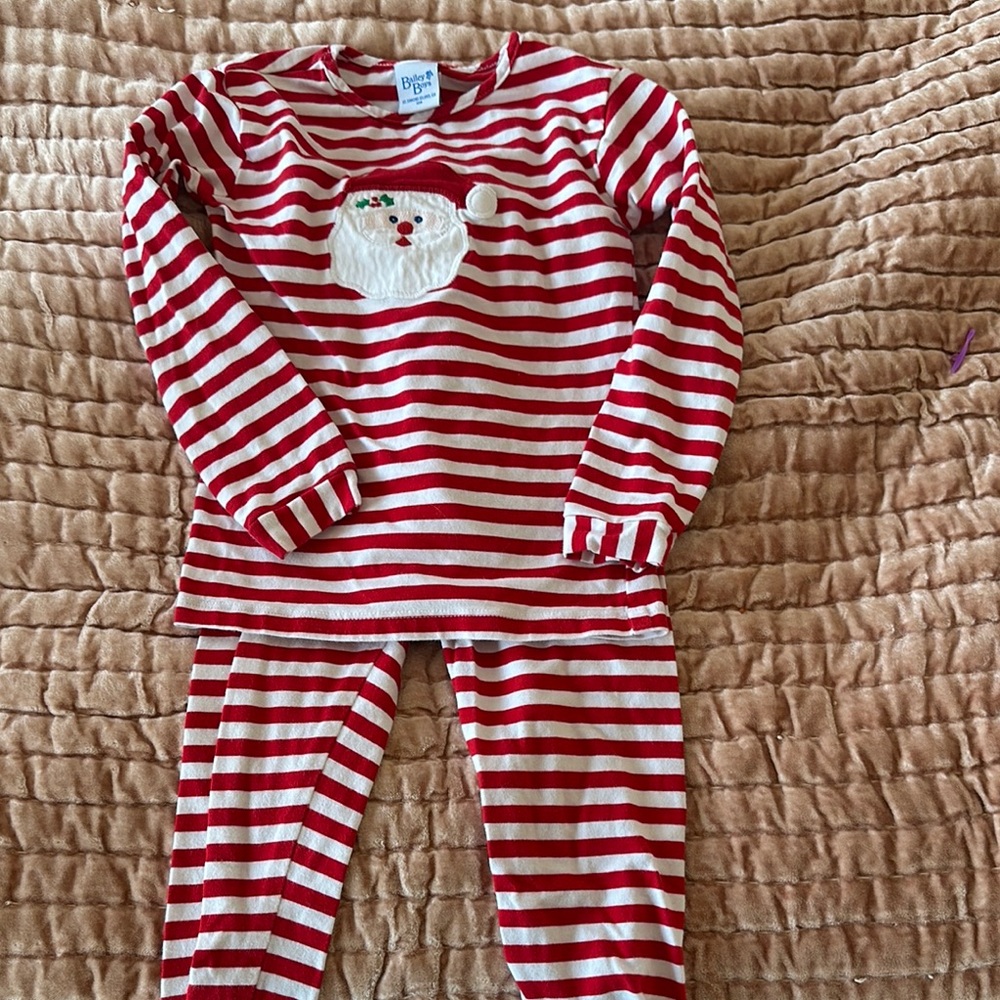 Bailey Boy’s Red Striped Christmas Pajama Set